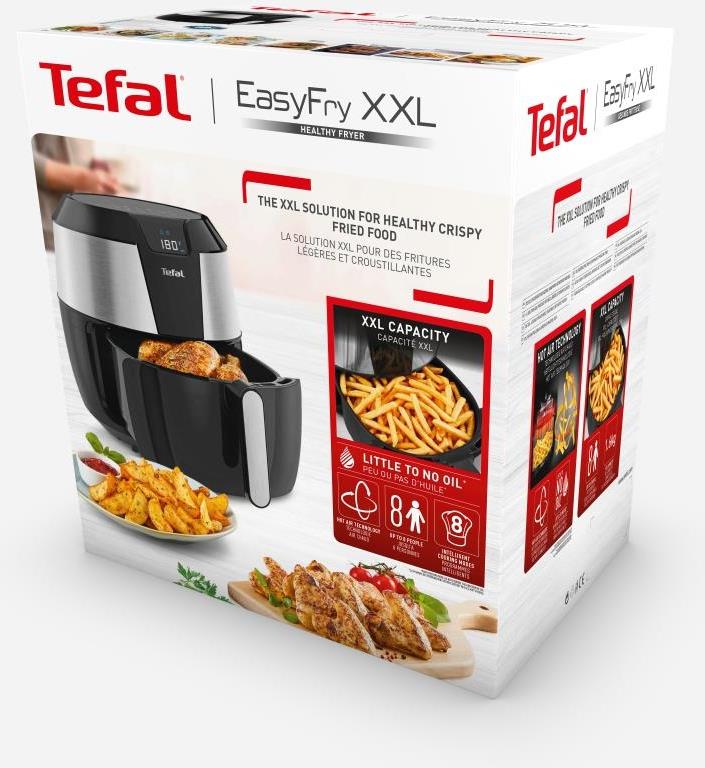 Tefal Easy Fry EY701 Eins/Eine(r) 5,6 l Eigenständig 1700 W Heißluftfritteuse Schwarz - Edelstahl (EY701D)