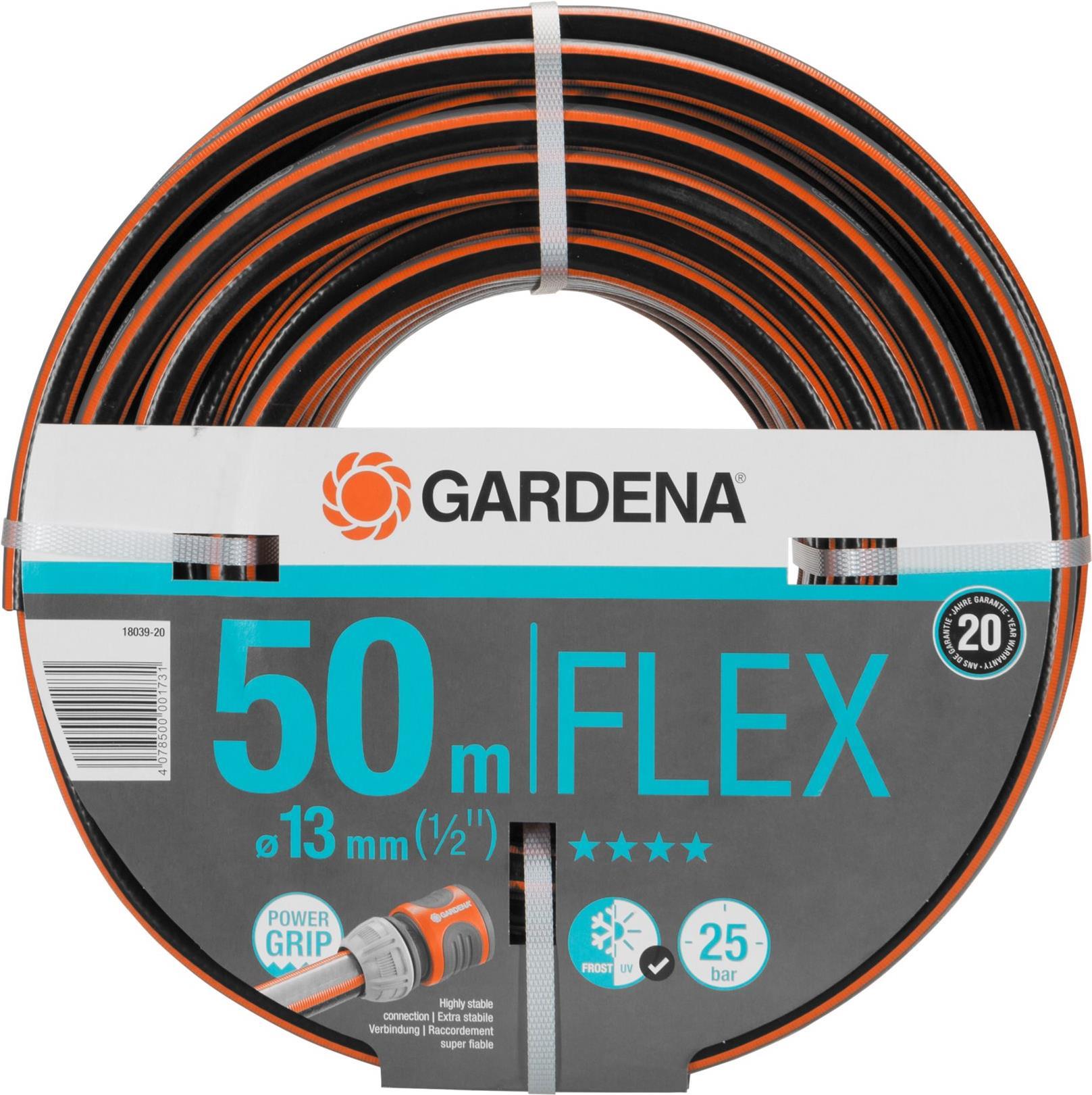 Gardena Comfort FLEX Gartenschlauch 13 mm (1/2) 50 m Schwarz/Orange UV-beständig (18039-20)