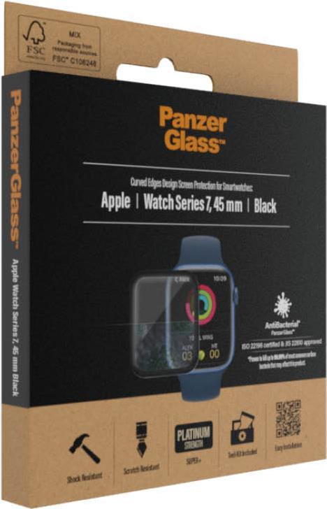 PanzerGlass Apple Watch Series 7 45mm - Displayschutzglas - Displayschutz - Transparent - Apple - Watch Series 7 45mm - Apple - Watch Series 8 45mm - Gehärtetes Glas - Thermoplastische Polyurethane (TPU) - Klare Bildschirmschutzfolie (2019)