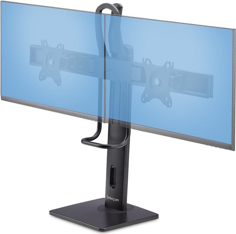 StarTech .com Crossbar Dual Monitor Desk Stand, Double 27inch Screens/VESA Aufstellung - für 2 Monitore - Schwarz (2MC1S-MONITOR-STAND)
