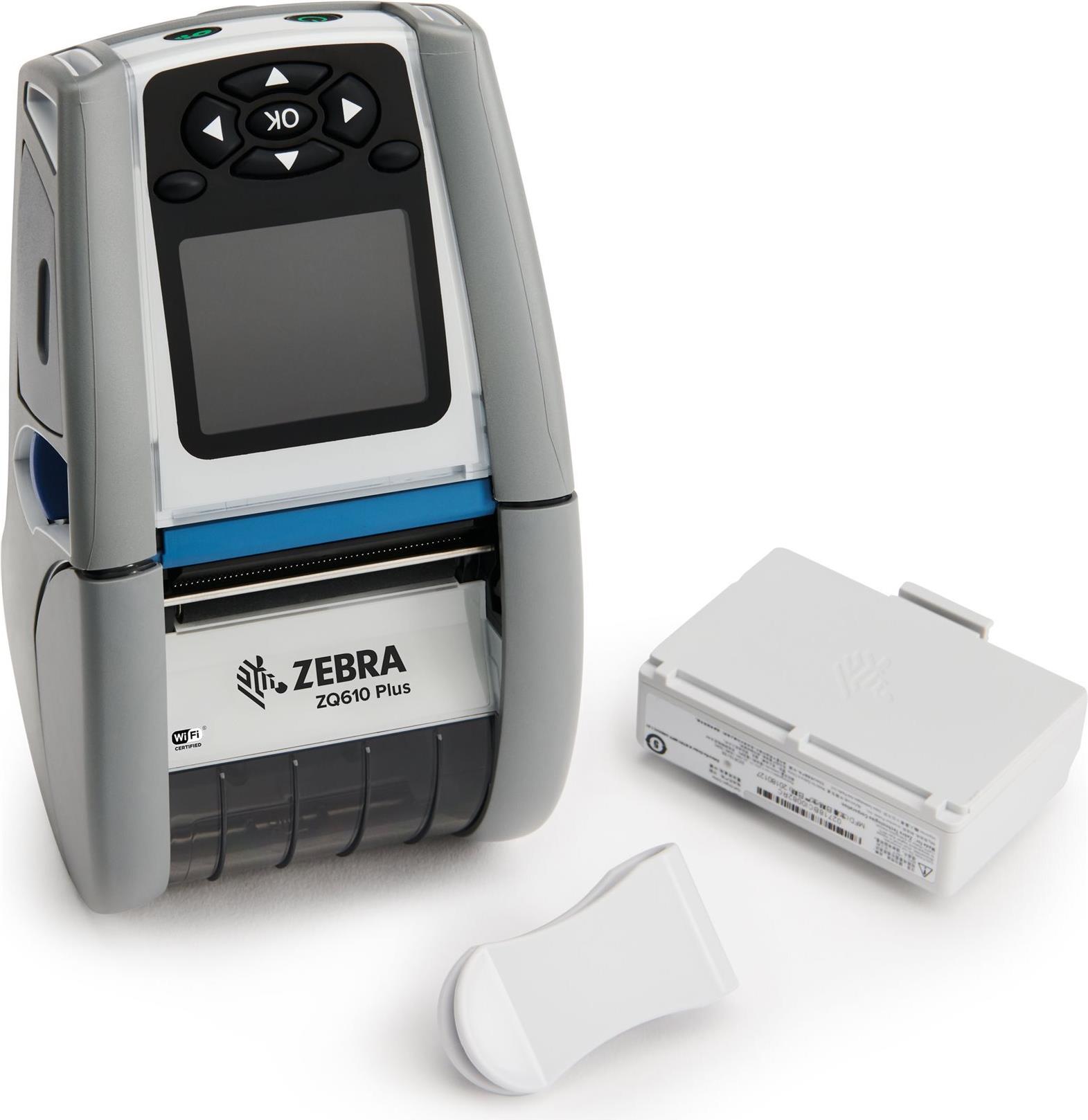 Zebra ZQ600 Series ZQ610 Plus-HC - Etikettendrucker - Thermodirekt - Rolle (5,54 cm) - 203 dpi - Wi-Fi(ax), Bluetooth 5,3, USB, RS232C, NFC (ZQ61-HUXAE04-00)