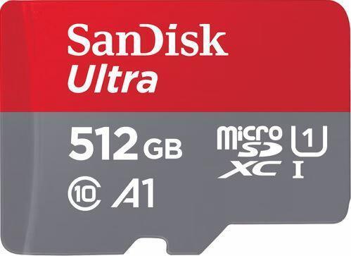 SanDisk Ultra - Flash-Speicherkarte (microSDXC-an-SD-Adapter inbegriffen) - 512GB - A1 / UHS Class 1 / Class10 - microSDXC UHS-I (SDSQUAC-512G-GN6MA)
