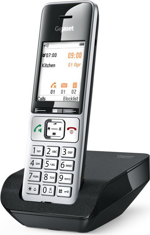 Gigaset 500 Comfort - Schnurlostelefon - ECO DECTGAPCAT-iq - Silver Black (S30852-H3003-B101)