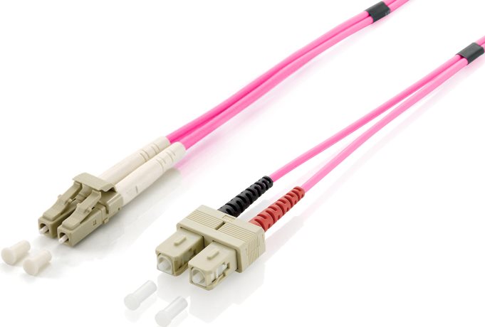 Equip Pro - Patch-Kabel - LC Multi-Mode (M) - SC multi-mode (M) - 10,0m - Glasfaser - 50/125 Mikrometer - OM4 - halogenfrei - violett (255536)