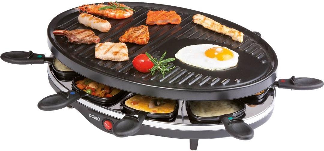 DOMO DO9038G Kamin-Raclettegrill Elektro 1200W Schwarz für 8 Personen