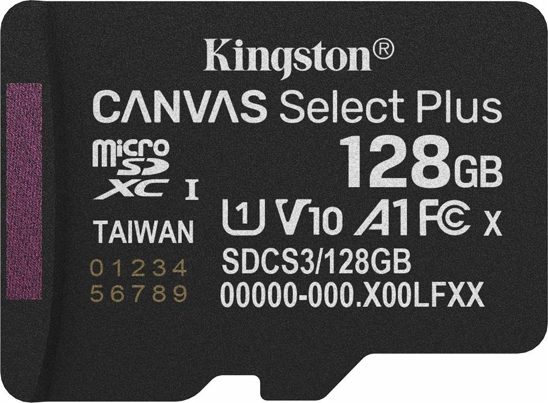 Kingston Canvas Select Plus - Flash-Speicherkarte - 128 GB - microSDXC UHS-I (SDCS3/128GBSP)
