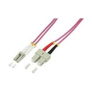 LogiLink - Patch-Kabel - SC multi-mode (M) zu LC Multi-Mode (M) - 1,0m - Glasfaser - Duplex - 50/125 Mikrometer - OM4 - halogenfrei - Erikaviolett (FP4LS01)