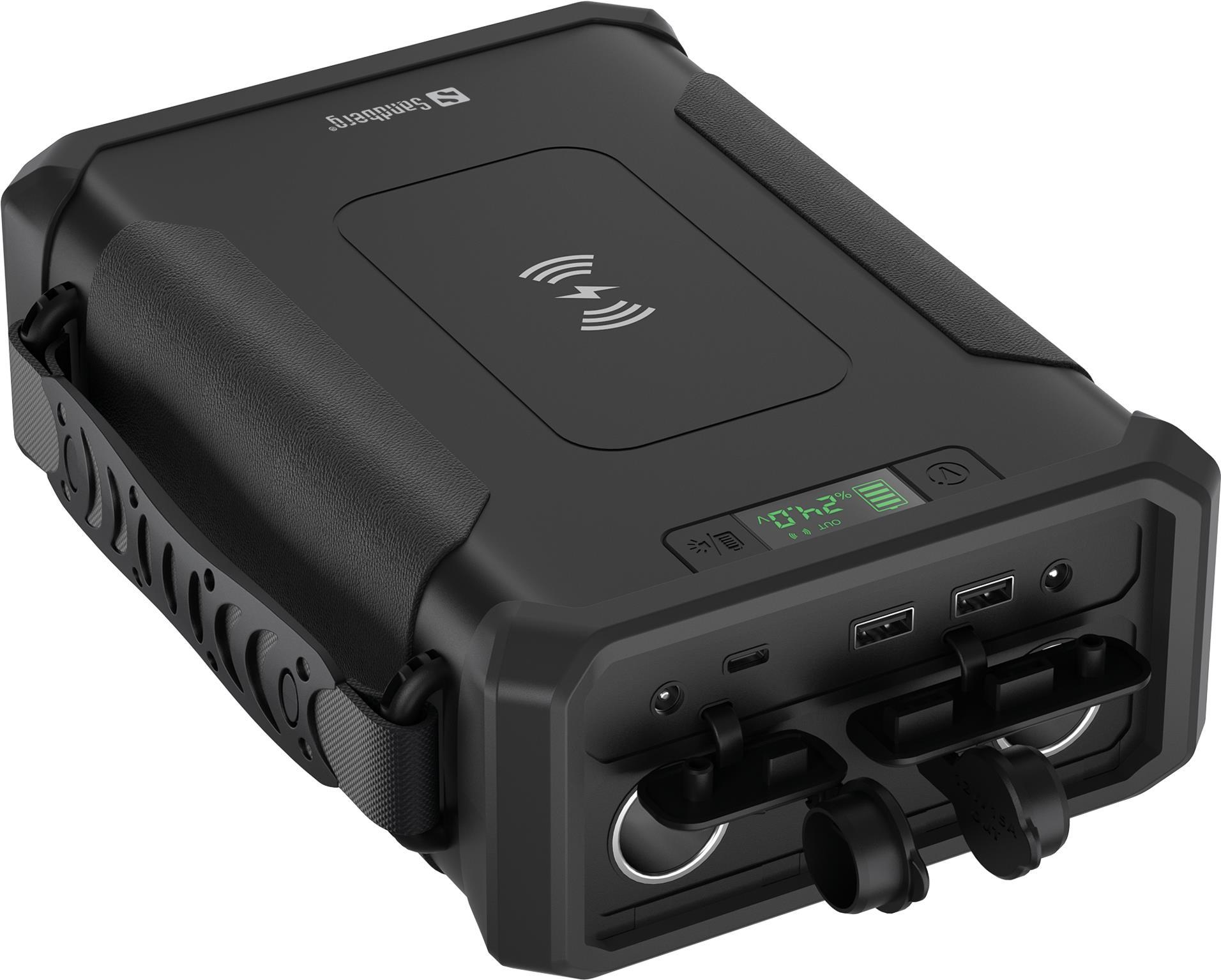 Sandberg Active Survivor 8in1 - Powerbank + AC-Netzteil + Kfz-Netzteil 32700 - 96000 mAh - 307,2 Wh - 180 Watt - 5 A - PD, QC - 4 Ausgabeanschlussstellen (2 x USB, 24 pin USB-C, DC5521) (420-78)