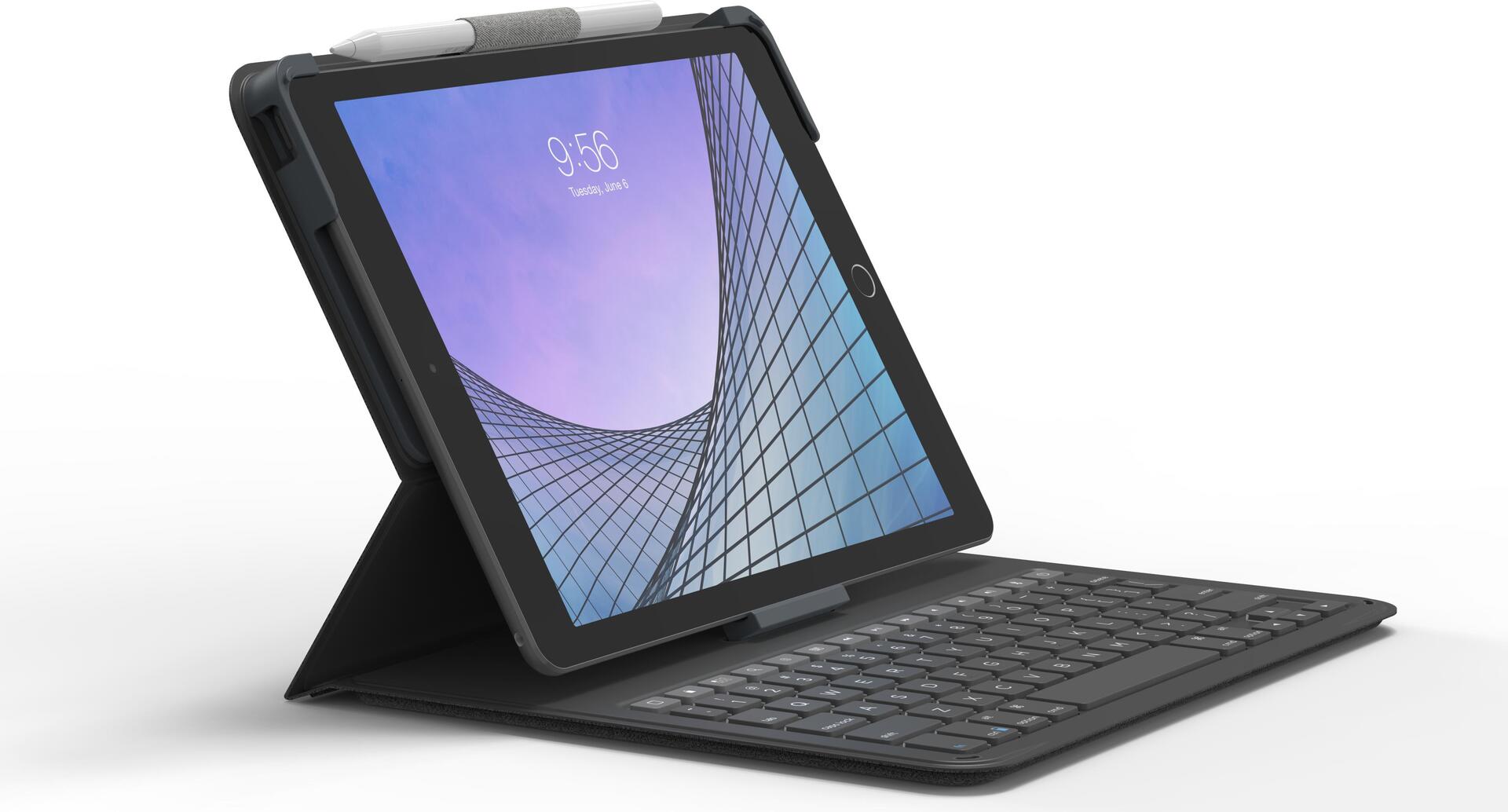 ZAGG Messenger Folio 2 - Tastatur und Foliohülle - Bluetooth - QWERTZ - Deutsch - holzkohlefarben? Tastatur, holzkohlefarben? Gehäuse - für Apple 10.2  iPad (7. Generation, 8. Generation), 10.5  iPad Air (3. Generation) (103007172)