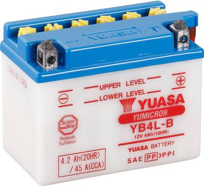 Yuasa Motorradbatterie YB4LB DC 12 V 4 Ah Passend für Motorräder, Motorroller, Quads, Jetski, Schneemobile, Aufsitz-Ras (YB4LBDC)