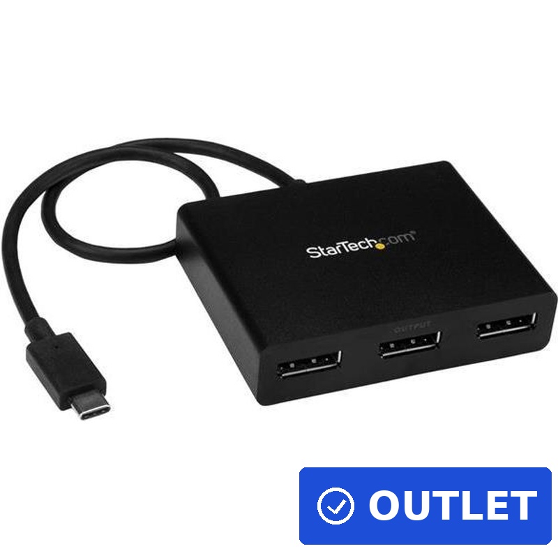 StarTech.com USB-C DisplayPort Hub - 3 Port - Verkettungsfähig - USB Typ C Monitor Hub - USB Typ C Monitor Hub - Externer Videoadapter - USB Type-C - 3 x DisplayPort (MSTCDP123DP) (geöffnet)