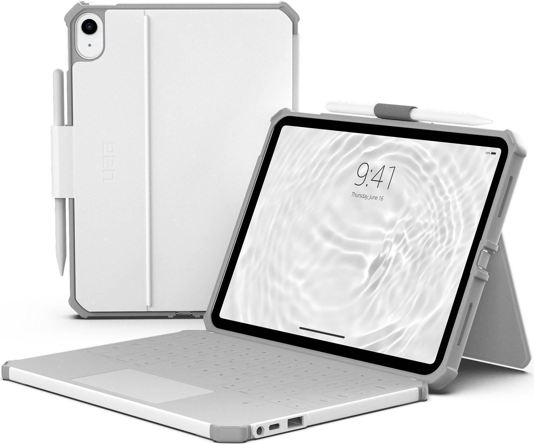 UAG Urban Armor Gear Healthcare Rugged USB-C Keyboard Case mit Trackpad - Apple iPad 11 (2025) / iPad 10,9 (2022) / iPad Air 11 (2026 - 2024) - weiß/grau - bulk - 1K4006B14130 (1K4006B14130)