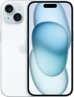 Apple iPhone 15 - 5G Smartphone - Dual-SIM / Interner Speicher 256GB - OLED-Display - 6,1 - 2556 x 1179 Pixel - 2 x Rückkamera 48 MP, 12 MP - front camera 12 MP - Blau (MTP93ZD/A)