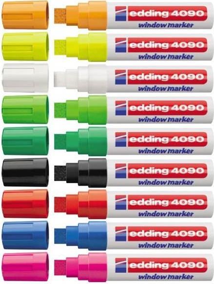 Edding 4090 Kreidestift Schwarz - Grün - Pink - Rot - Weiß 5 Stück(e) (4-4090999)