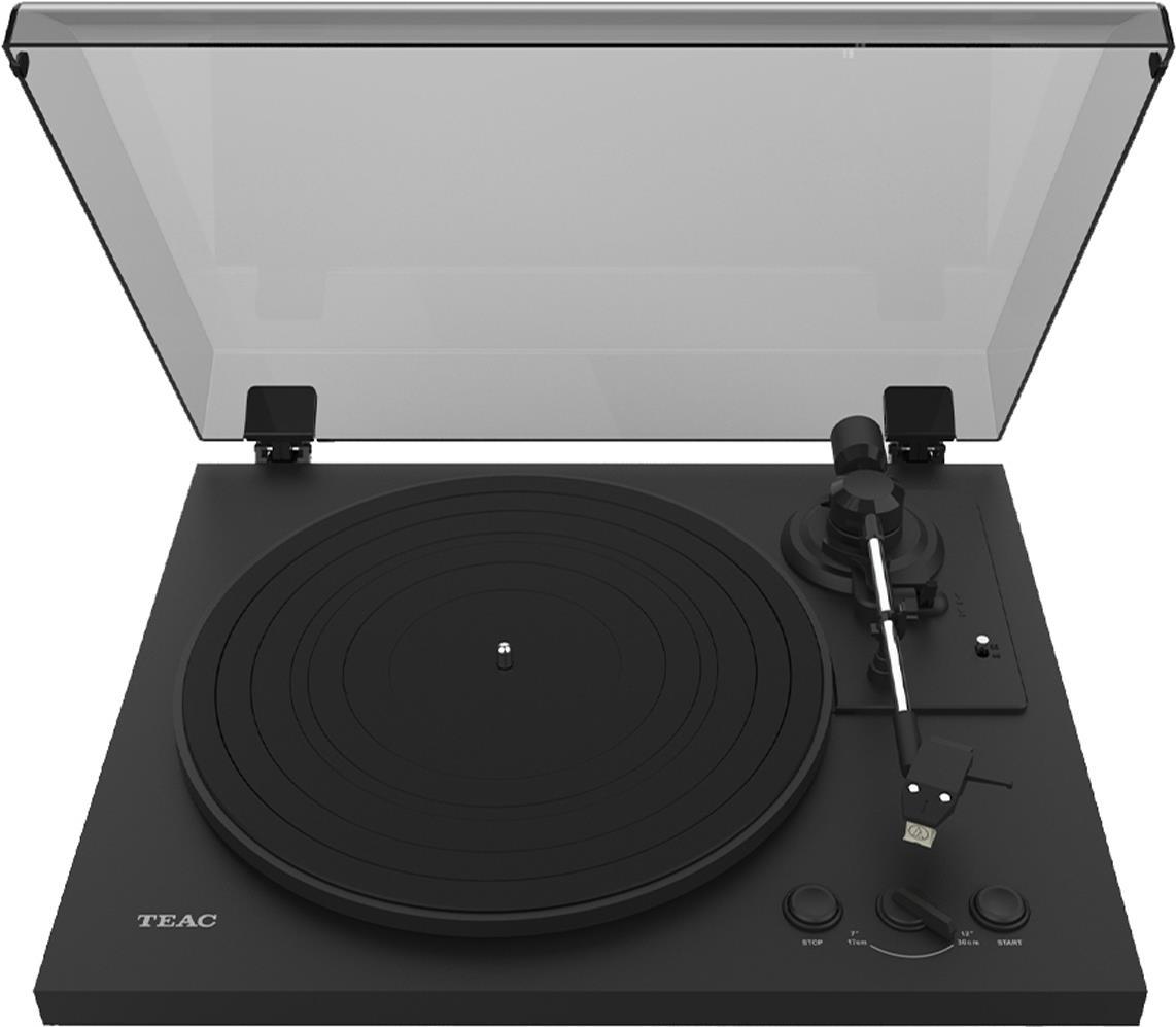 Teac TN-175-B Vollautomatik HiFi Plattenspieler (Riemenantrieb, 33/45 U/min, integrierter Phono-Vorverstärker, AT3600L MM-System, High-Density MDF-Gehäuse), Schwarz (248054)