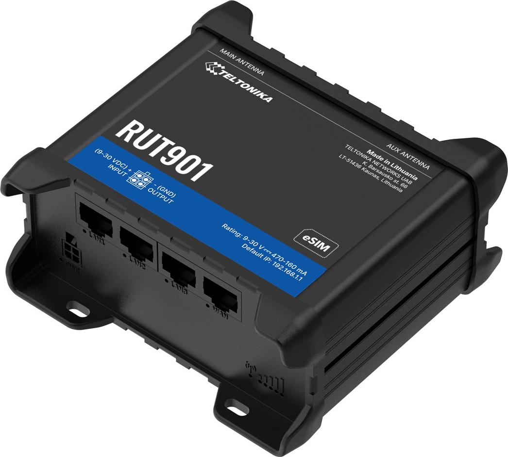 Teltonika RUT901 DUAL SIM 4G/LTE/3G WiFi Router eSIM Version - Router (RUT901020000)