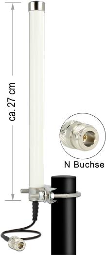DeLOCK - Mobiltelefon-/Wi-Fi-Antenne - Innen / Außen - DECT, UMTS, GSM, LTE, Bluetooth, WLAN 2,4 GHz, ZigBee, Z-Wave, LoRa 868 MHz / 915 MHz (12491)