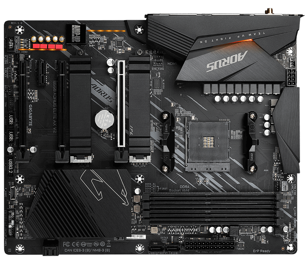 Gigabyte B550 AORUS ELITE AX V2 - AMD - Socket AM4 - AMD Ryzen 3 3rd Gen - 3rd Generation AMD Ryzen 5 - 3rd Generation AMD Ryzen 7 - 3rd Generation AMD... - DDR4-SDRAM - DIMM - 2133,2400,2667,2933,3200,3333,3600,4000,4400,4600,4733 MHz (GA-B550-AORUS ELIT
