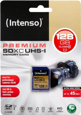 Intenso Premium - Flash-Speicherkarte - 128GB - UHS Class 1 / Class10 - SDXC UHS-I (3421491)