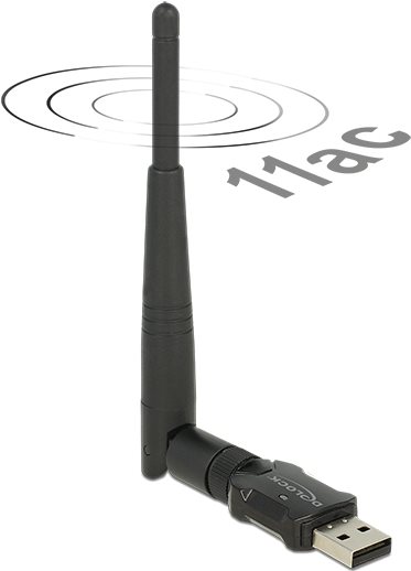 DeLock USB2.0 Dual Band WLAN ac/a/b/g/n Stick - Netzwerkadapter - USB2.0 - 802,11b, 802,11a, 802,11g, 802,11n, 802,11ac - Schwarz (12462)