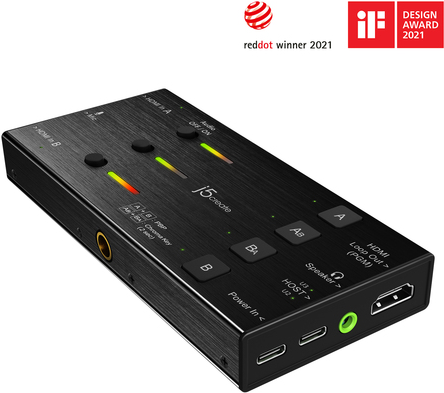 j5create JVA06-N Dual HDMI Video Speicherkarte - Schwarz - USB 3.2 Gen 1 (3.1 Gen 1) - 1920 x 1080 Pixel - USB - Digitalkamera - Spielekonsole - PC - 16:9 (JVA06-N)
