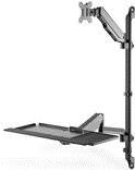 DIGITUS DA-90372 - Befestigungskit (CPU Wandhalterung, sit/stand workstation mount) für LCD-Anzeige/Tastatur/Maus/CPU - Schwarz - Bildschirmgröße: 43.2-81.3 cm (17-32) - Wandmontage
