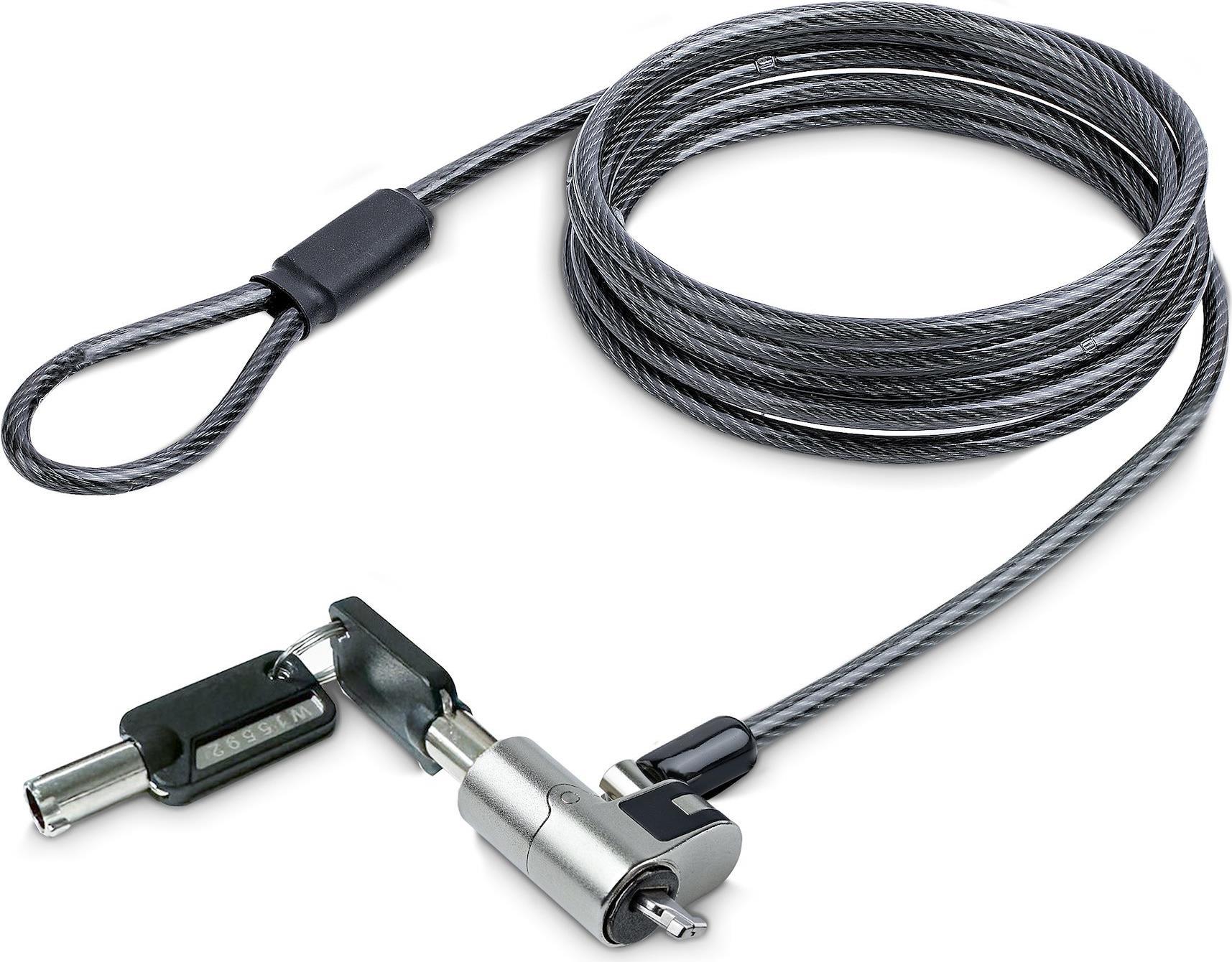 StarTech.com Nano Laptop Cable Lock, 6ft (2m), Anti-Theft Keyed Lock, Security Cable Locks Nano Slot Computers, For HP EliteBook/Lenovo ThinkPad X1/2-1 Laptops, Cut-Resistant Steel Cable Lock For Laptop (NANOK-LAPTOP-LOCK) - Sicherheitskabelschloss - Silb