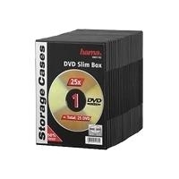 Hama DVD Slim Box - Slim Jewel Case für Speicher-DVD - Kapazität: 1 DVD - Schwarz (Packung mit 25) (51182)
