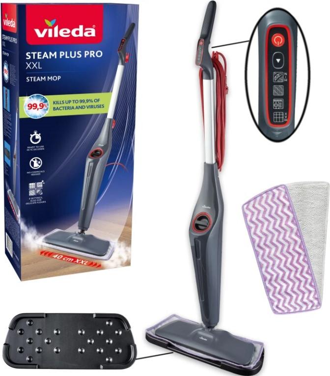 Vileda STEAM PLUS PRO XXL Dampfreiniger 180836 mit Wischfunktion (180836)