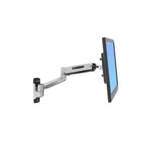 Ergotron LX Sit-Stand Wall Mount LCD Arm - Befestigungskit (Wandarm, Aufbauplatte, VESA-Adapter, extension arm bracket) für LCD-Display - Aluminium - Polished Aluminum - Bildschirmgröße: 106,7 cm (42) - Montageschnittstelle: 100 x 100 mm, 75 x 75 mm, 200