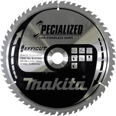 Makita Specialized EFFICUT - Kreissägeblatt - für Holz, Metall - 305 mm - 60 Zähne - für Makita DLS211ZU, LS003GZ01, LS1219L (B-67309)