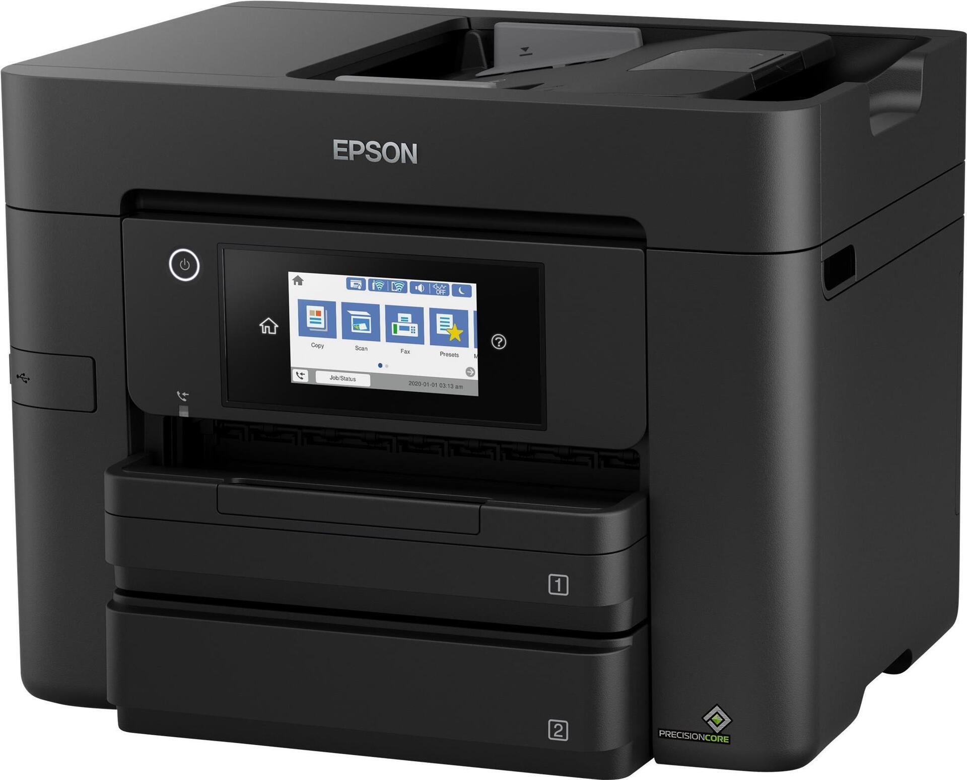 Epson WorkForce Pro WF-4830DTWF - Multifunktionsdrucker - Farbe - Tintenstrahl - A4/Legal (Medien) - bis zu 25 Seiten/Min. (Drucken) - 500 Blatt - USB 2.0, LAN, Wi-Fi(n), USB-Host, NFC (C11CJ05402)