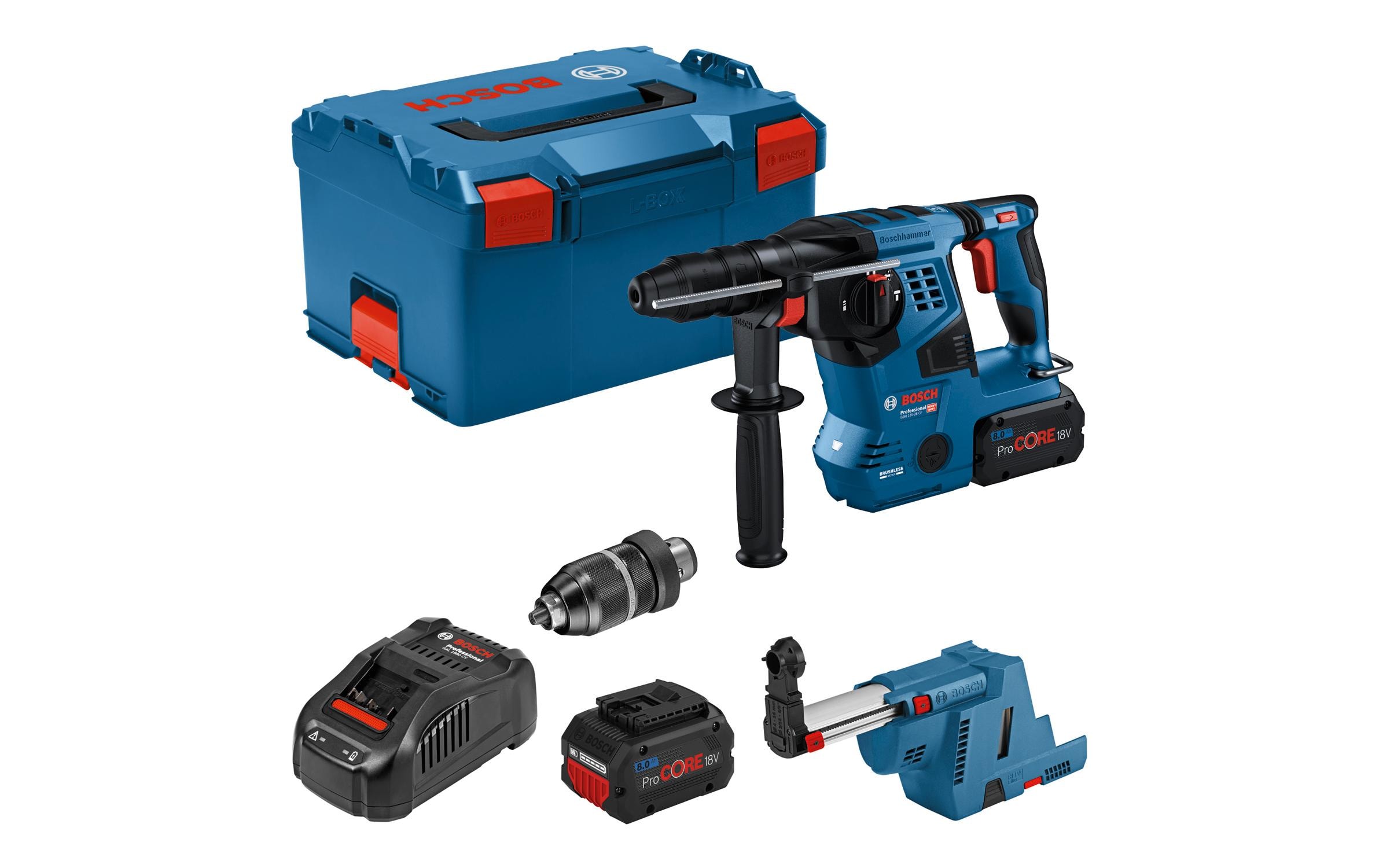 Bosch Professional GBH 18V-28 CF SDS-Plus-Akku-Bohrhammer 18 V Li-Ion inkl. Akku, inkl. Ladegerät, inkl. Koffer (0611921003)