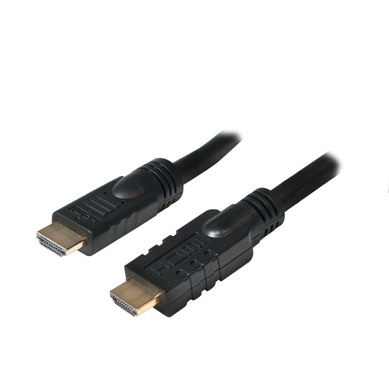 LogiLink Active HDMI High Speed Cable - HDMI-Kabel mit Ethernet - HDMI Stecker zu HDMI Stecker - 15 m - Schwarz - aktiv, geformt, 4K Unterstützung