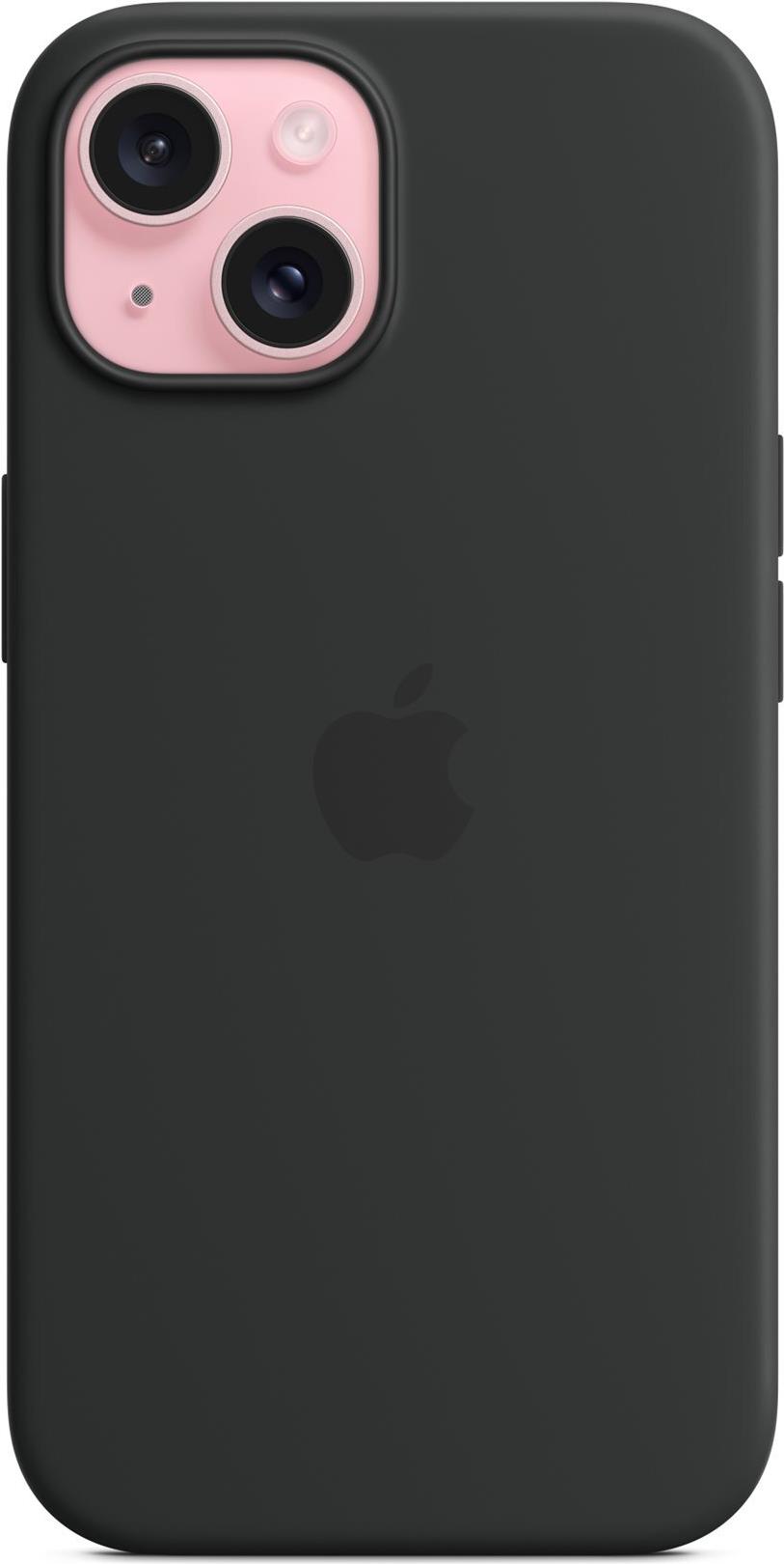 Apple - Hintere Abdeckung für Mobiltelefon - kompatibel mit MagSafe - Silikon - Schwarz - für iPhone 15 (MXPD3ZM/A)
