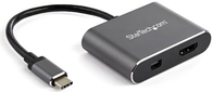 StarTech.com USB C Multiport Video Adapter - 4K 60Hz USB-C to HDMI 2.0 or Mini DisplayPort 1.2 Monitor Display Adapter - HBR2 HDR - Videoschnittstellen-Converter - Mini DisplayPort / HDMI - USB-C (M) bis HDMI, Mini DisplayPort (W) - 20.5 m - Space-grau - 