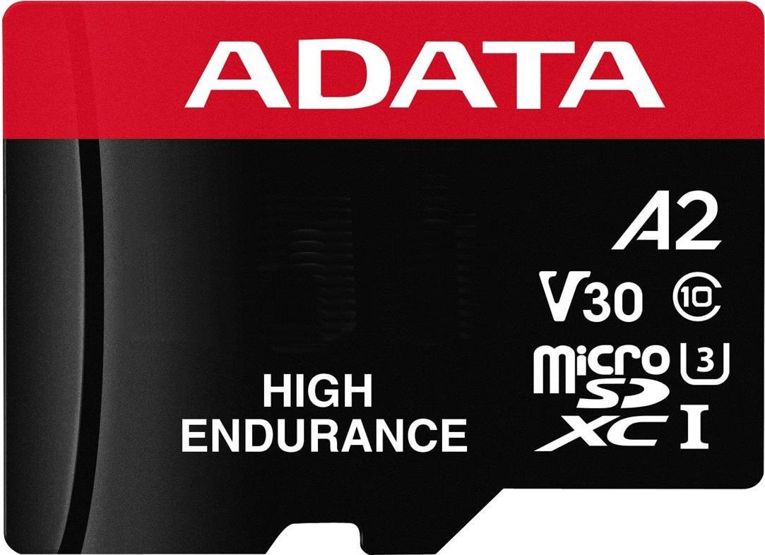 ADATA High Endurance - Flash-Speicherkarte (microSDXC-an-SD-Adapter inbegriffen) - 64GB - A2 / Video Class V30 / UHS-I U3 / Class10 - microSDXC UHS-I (AUSDX64GUI3V30SHA2-R)