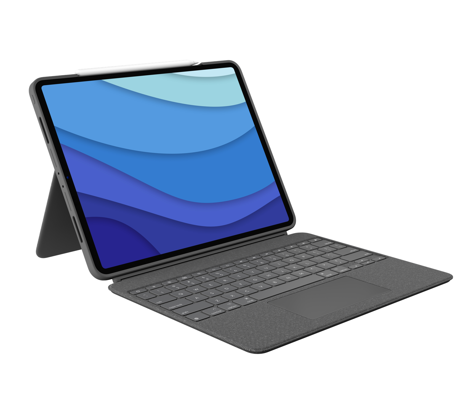 Logitech Combo Touch - Tastatur und Foliohülle - mit Trackpad - hintergrundbeleuchtet - Apple Smart connector - QWERTZ - Deutsch - Oxford Gray - für Apple 12.9  iPad Pro (5. Generation)