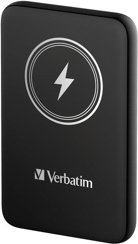 Verbatim Charge n Go - Induktive Power Bank - Magnethalterung - Li-Pol - 10000 mAh - 20 Watt - 2,4 A - Apple Fast Charge, PD 3,0, QC 3,0, Apple 2,4A, USB BC 1,2 (24 pin USB-C) - Schwarz (32245)