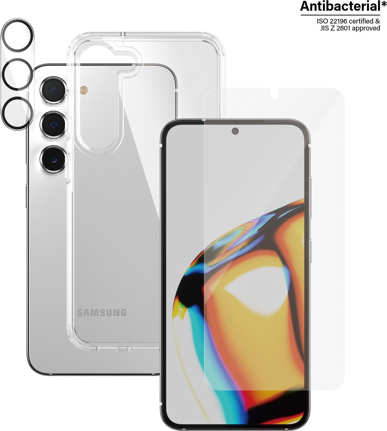 PanzerGlass  3-in-1 Beskyttelsespakke Samsung Galaxy S23 - Samsung - Samsung - Galaxy S23 - Trockene Anwendung - Kratzresistent - Schockresistent - Antibakteriell - Transparent - 1 Stück(e) (B0433+7315)