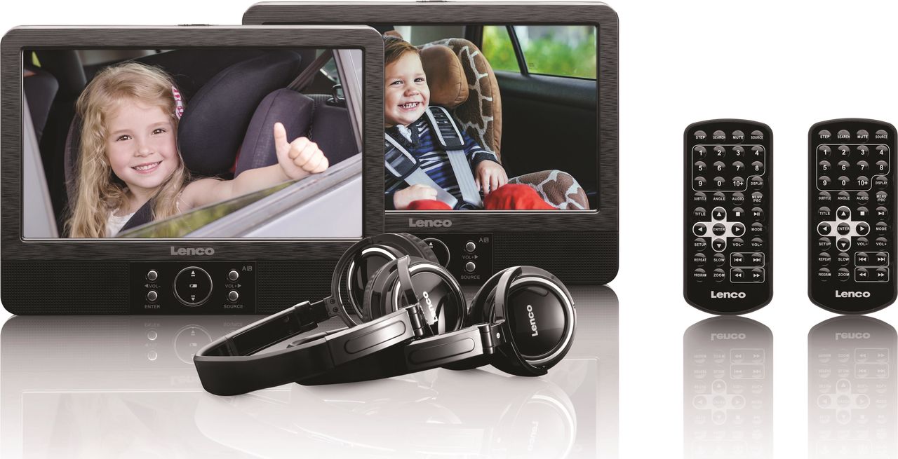 Lenco Tragbarer DVD-Player 22.5 cm 22,90cm (9)  DVP-939 inkl. 12 V Kfz-Anschlusskabel, mit integriertem DVD Player, inkl. zwei