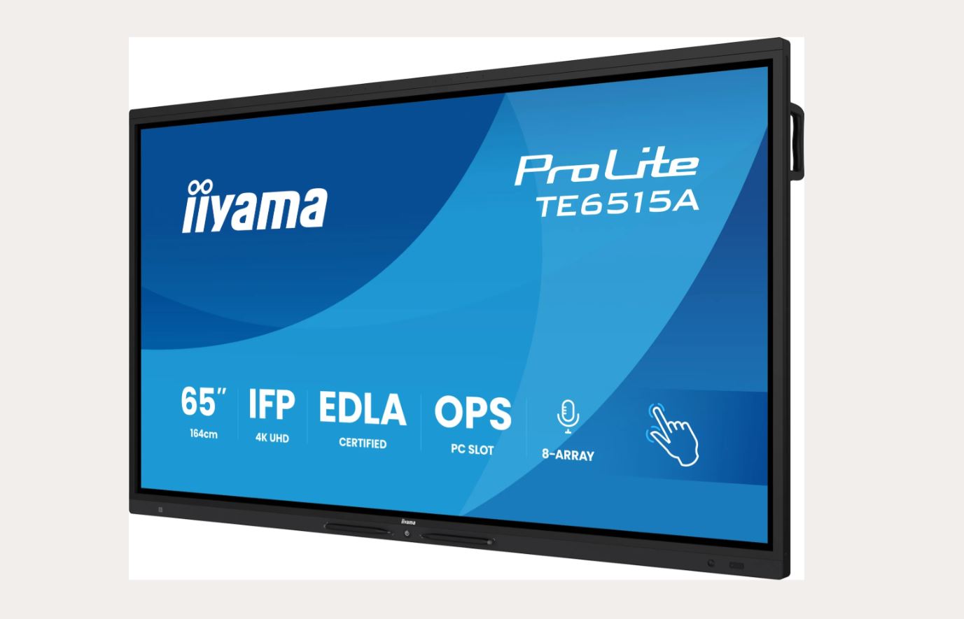 iiyama ProLite TE6515A-B1AG - 165 cm (65) Diagonalklasse (163.9 cm (64.5) sichtbar) LCD-Display mit LED-Hintergrundbeleuchtung - interaktive Digital Signage - mit Touchscreen (Multitouch) / 8-Mikrofon-Array / optionale Slot-in PC-Einheit - 4K UHD (2160p)