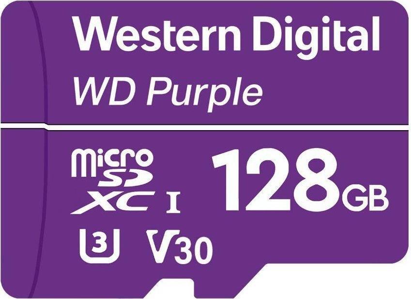 WD Purple SC QD101 WDD128G1P0C - Flash-Speicherkarte - 128GB - UHS-I U1 / Class10 - microSDXC UHS-I - lila (WDD128G1P0C)