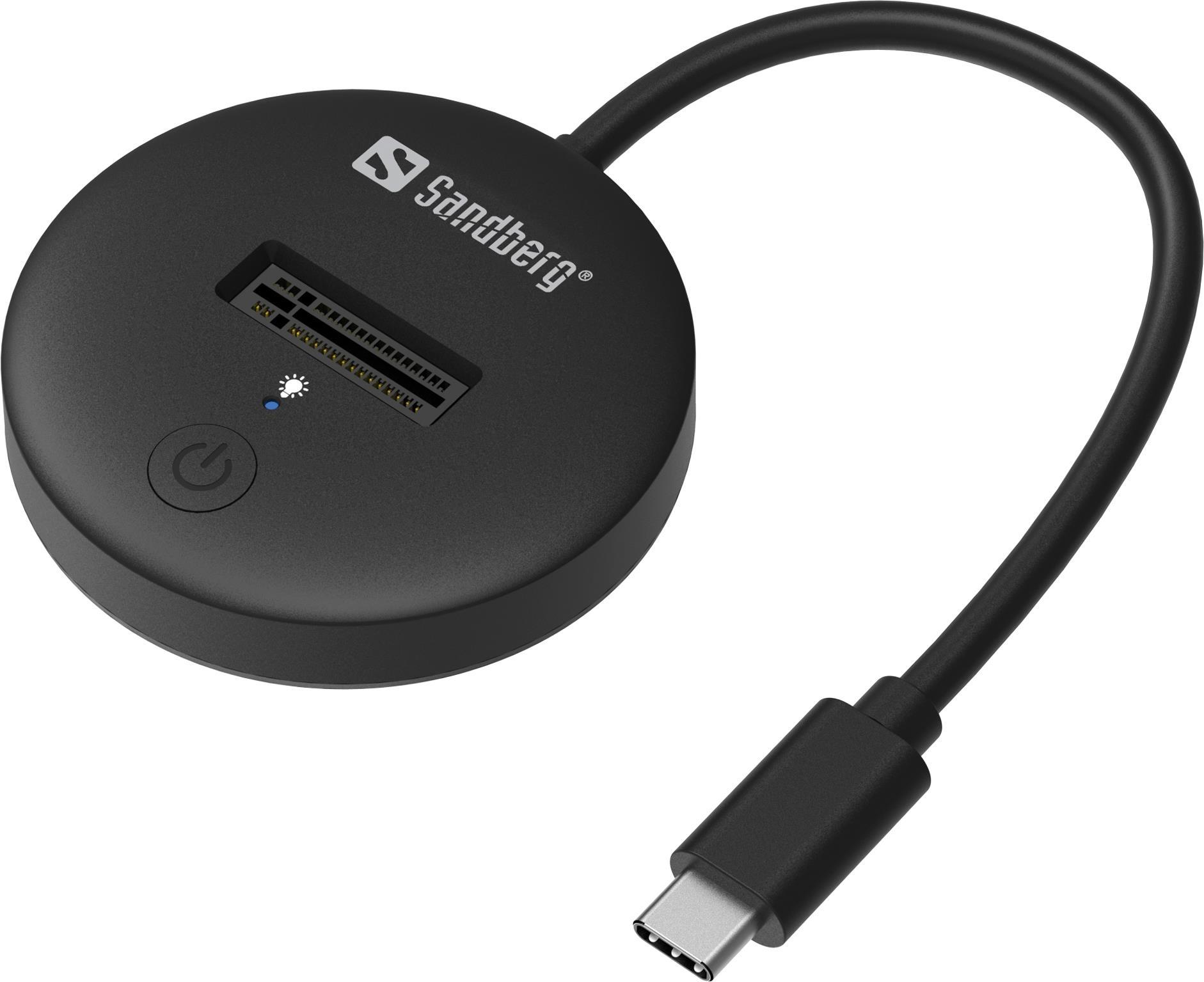 Sandberg USB 3.2 Dock for M.2+NVMe SSD - SSD - M.2 - 4 TB - USB Typ-C - 10 Gbit/s - Schwarz (136-47)