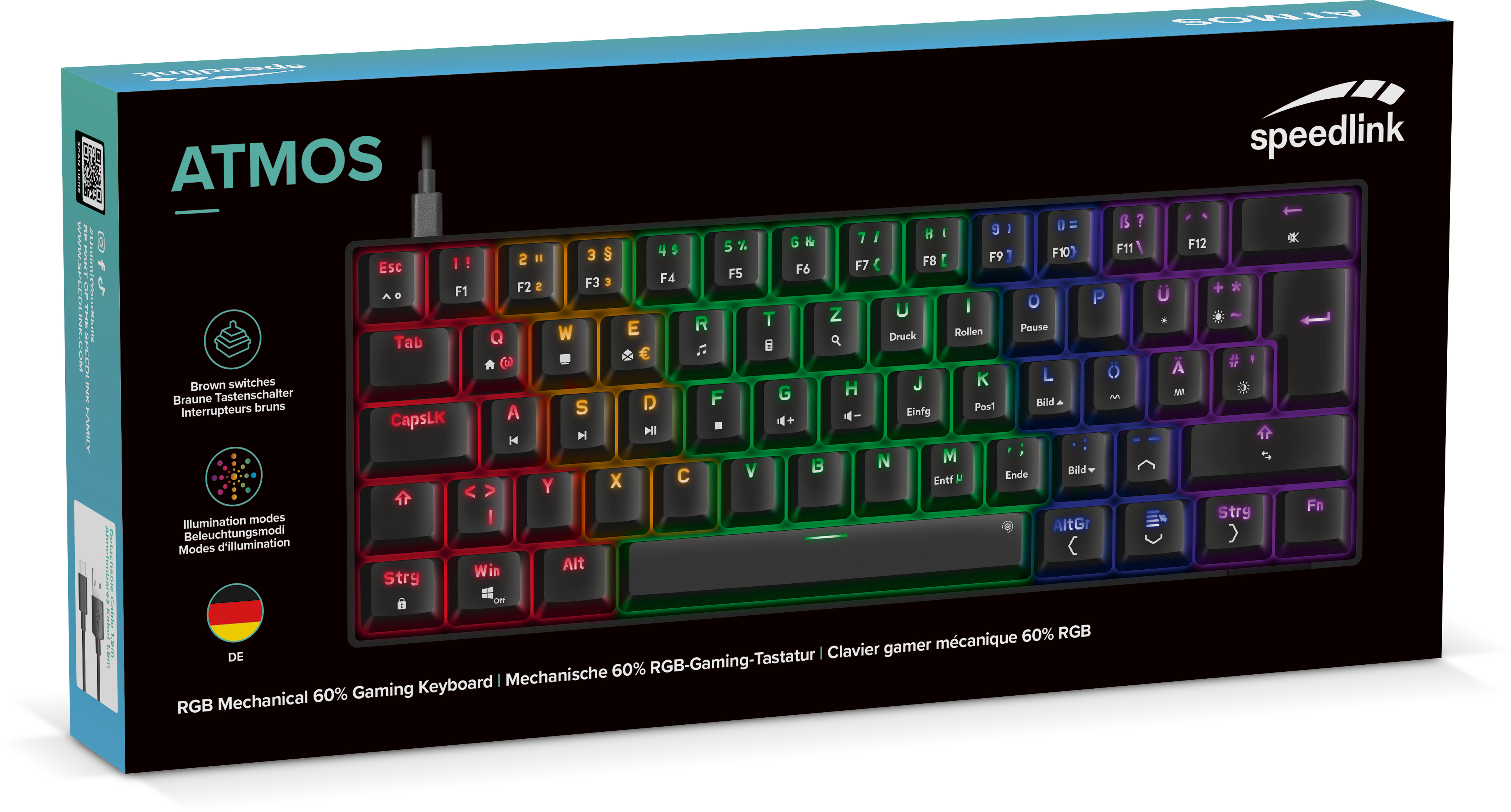 SPEEDLINK Gaming Tastatur ATMOS RGB Mechanische retail - Tastatur (SL-670015-BK)
