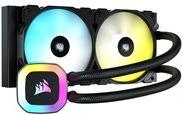 CORSAIR H100 RGB - Prozessor-Flüssigkeitskühlsystem - Kühlergröße: 240 mm - (für: LGA1156, LGA1366, LGA2011, LGA1150, LGA1151, AM4, LGA2066, LGA1200, LGA1700, AM5) - Kupfer - 120 mm (CW-9060053-WW)