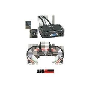 Lindy VGA KVM Switch Compact USB2.0 Audio 2 Port - KVM-/Audio-/USB-Switch - USB - 2 x KVM/Audio/USB - 1 lokaler Benutzer - Desktop (42342)
