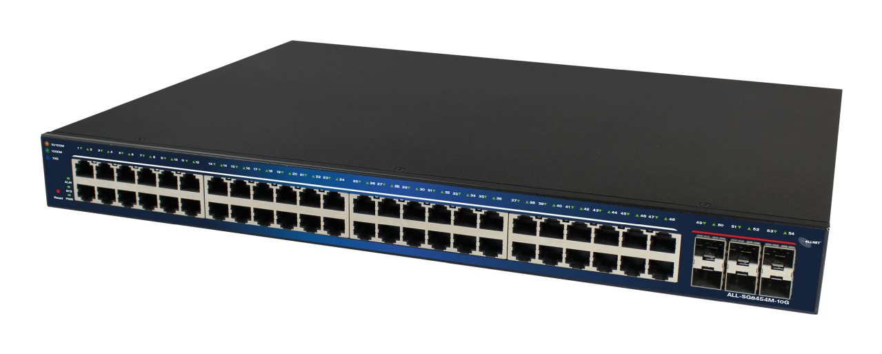 ALLNET Switch smart managed Layer2 54 Port 48x 1 GbE 6x SFP+ 19 - Switch - 176 Gbps (ALL-SG8454M-10G)