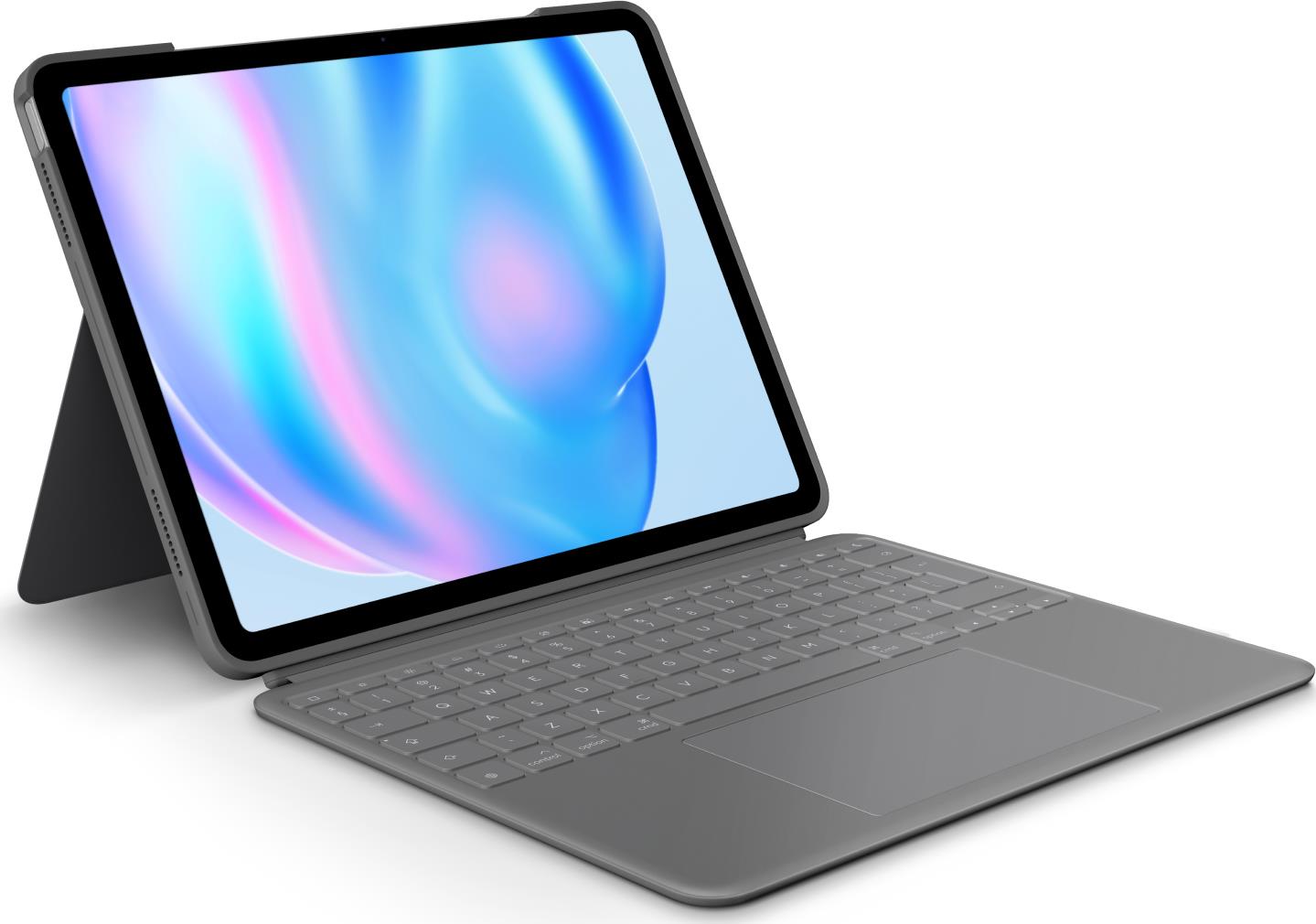 Logitech Combo Touch - Tastatur und Foliohülle - mit Trackpad - hintergrundbeleuchtet - Apple Smart connector - QWERTY - US International - Oxford Gray - für Apple 13-inch iPad Air M2 Wi-Fi, M2 Wi-Fi + Cellular, M3 Wi-Fi, M3 Wi-Fi + Cellular (920-012618)