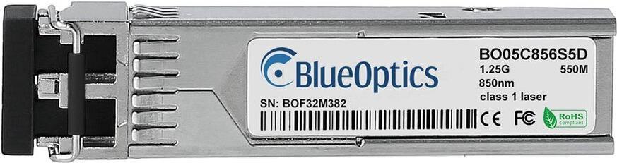 Kompatibler Infinera TOM-1G-SX BlueOptics© BO05C856S5D SFP Transceiver, LC-Duplex, 1000BASE-SX, Multimode Fiber, 850nm, 550 Meter, DDM, 0°C/+70°C (TOM-1G-SX-BO)